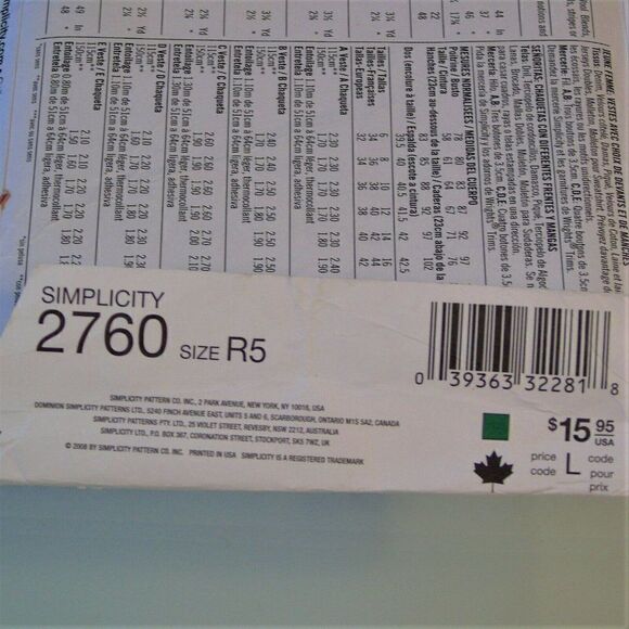 Sewing Pattern Simplicity 2760 Misses Jacket - Picture 5 of 6